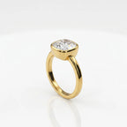Gold Cushion Bezel Solitaire Ring