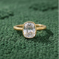 Gold Cushion Bezel Solitaire Ring