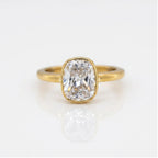 Gold Cushion Bezel Solitaire Ring