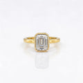 Gold Emerald Cut Bezel Ring