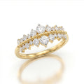 Gold Dual Row Cluster Ring