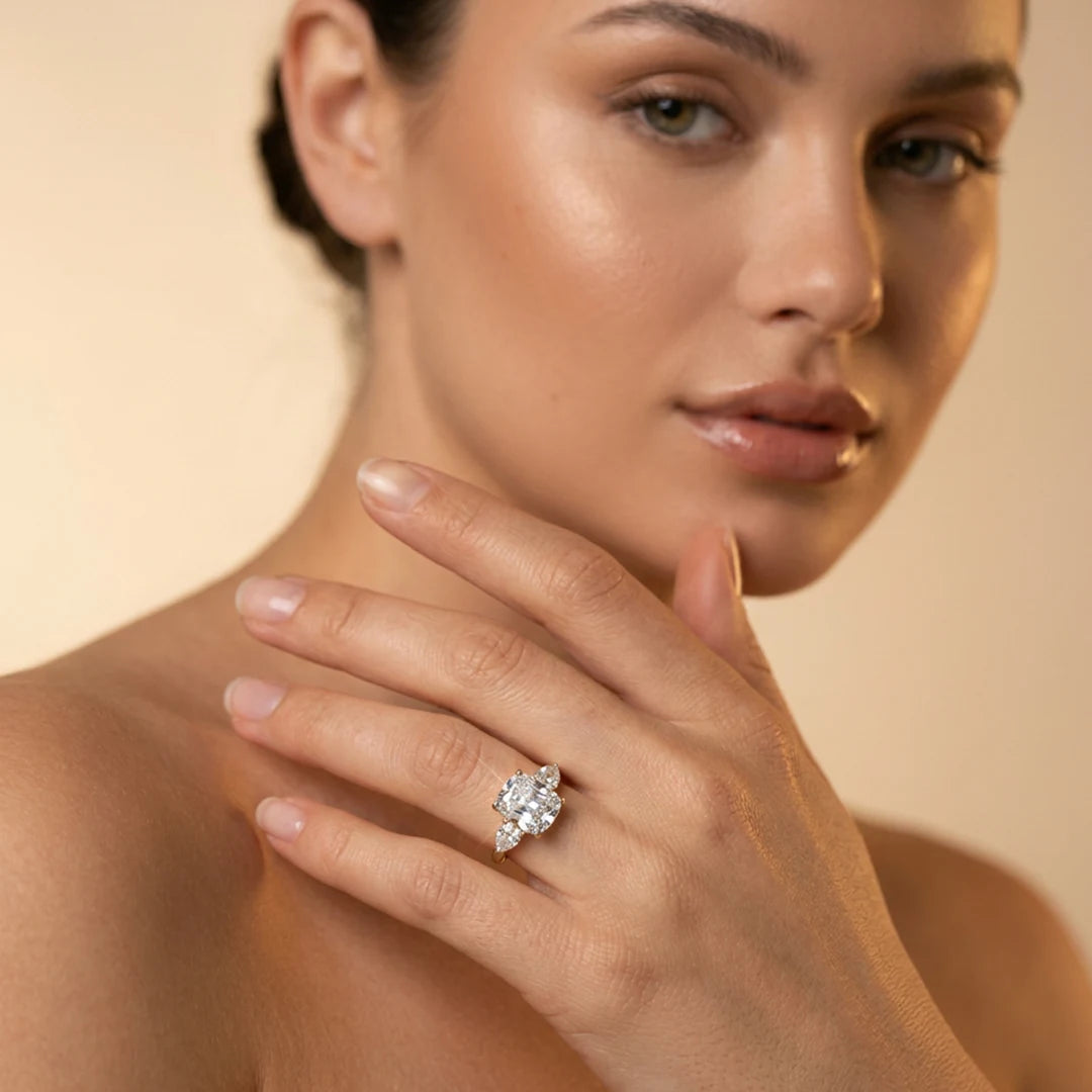 Gold Radiant Leaf Cluster Ring