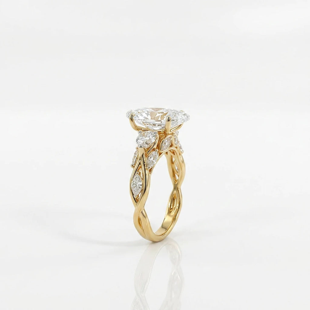 Gold Marquise Crown Trio Ring