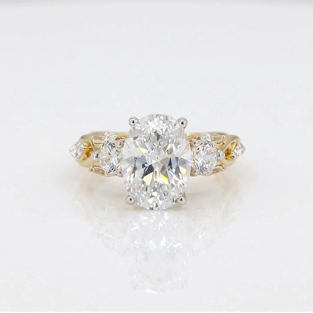 Gold Oval Trio Twist Ring