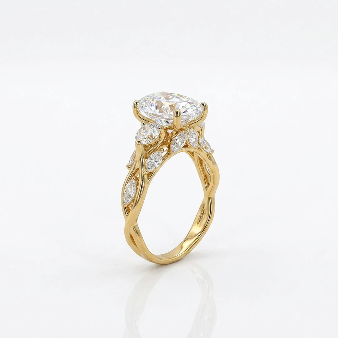Gold Oval Trio Twist Ring
