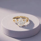 Gold Pear Cluster Bloom Ring