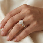 Gold Pear Cluster Bloom Ring