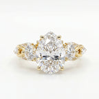 Gold Pear Cluster Bloom Ring