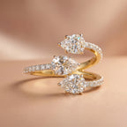 Gold Triple Pear Wrap Ring