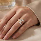 Gold Triple Pear Wrap Ring