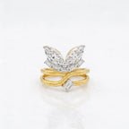 Gold Butterfly Bypass Marquise Ring