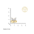 Gold Butterfly Bypass Marquise Ring