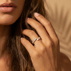Gold Baguette Open Wrap Ring
