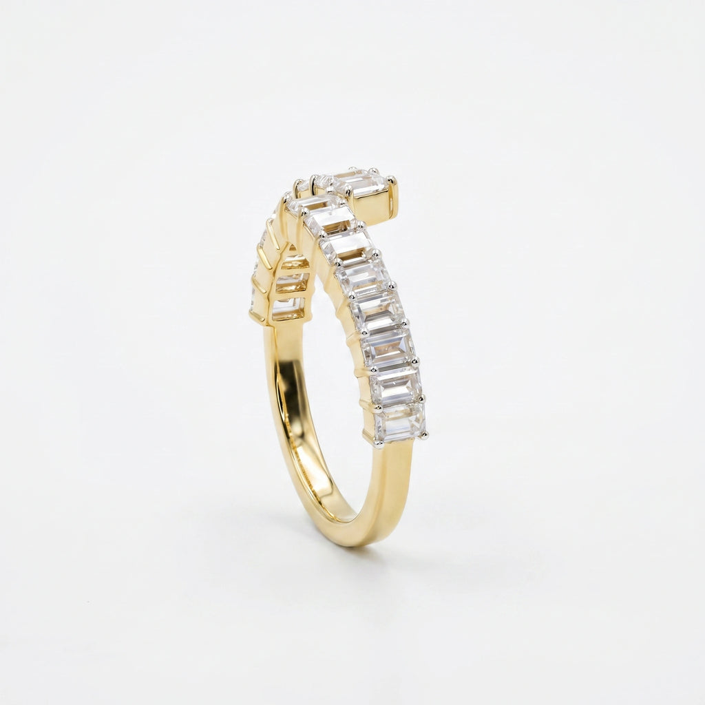 Gold Baguette Open Wrap Ring