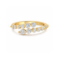 Gold Cascading Halo Ring