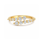 Gold Cascading Halo Ring