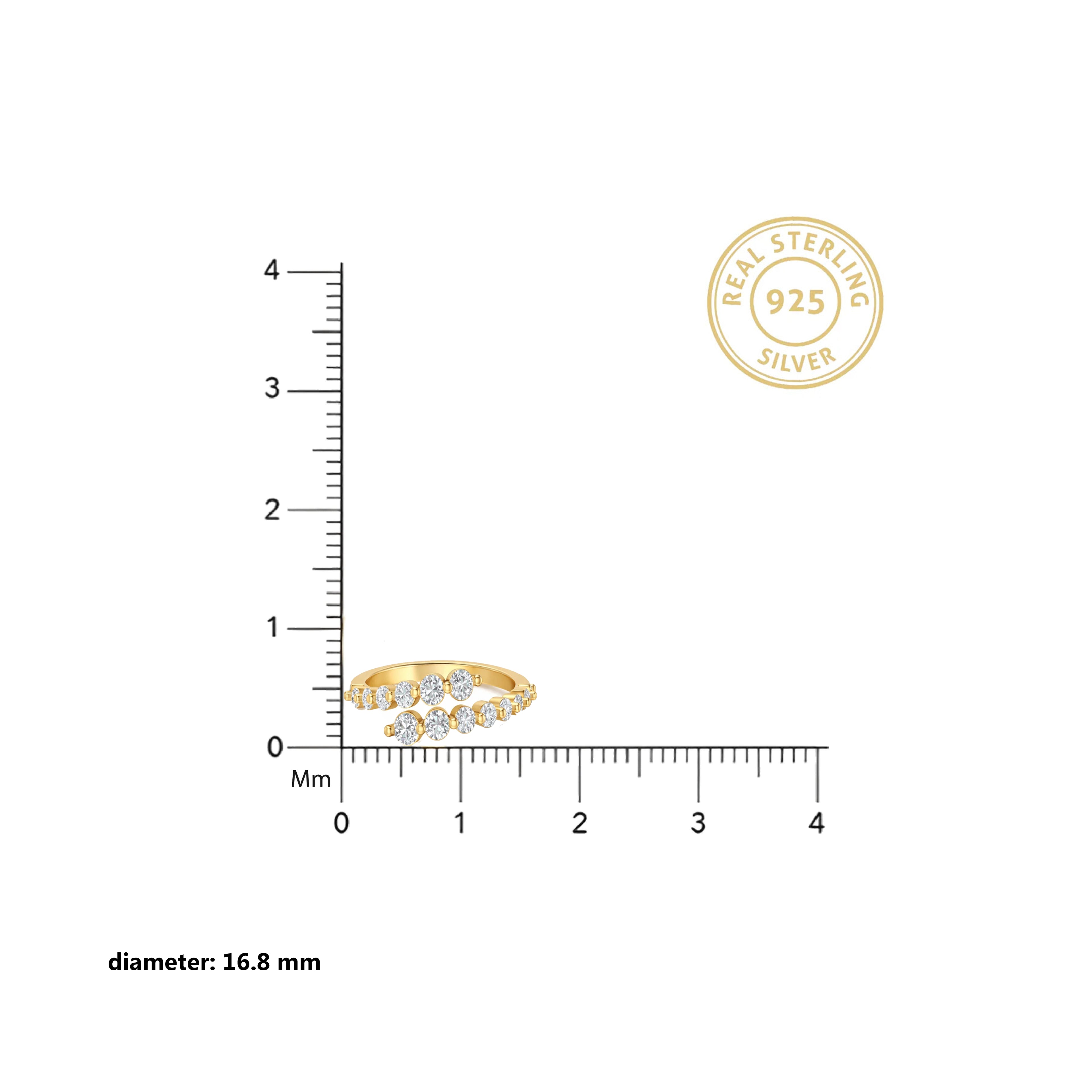 Gold Cascading Halo Ring