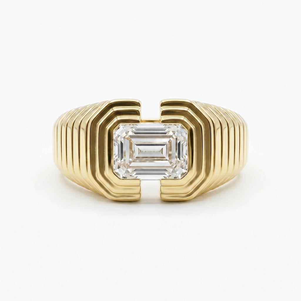 Gold Emerald Frame Ring