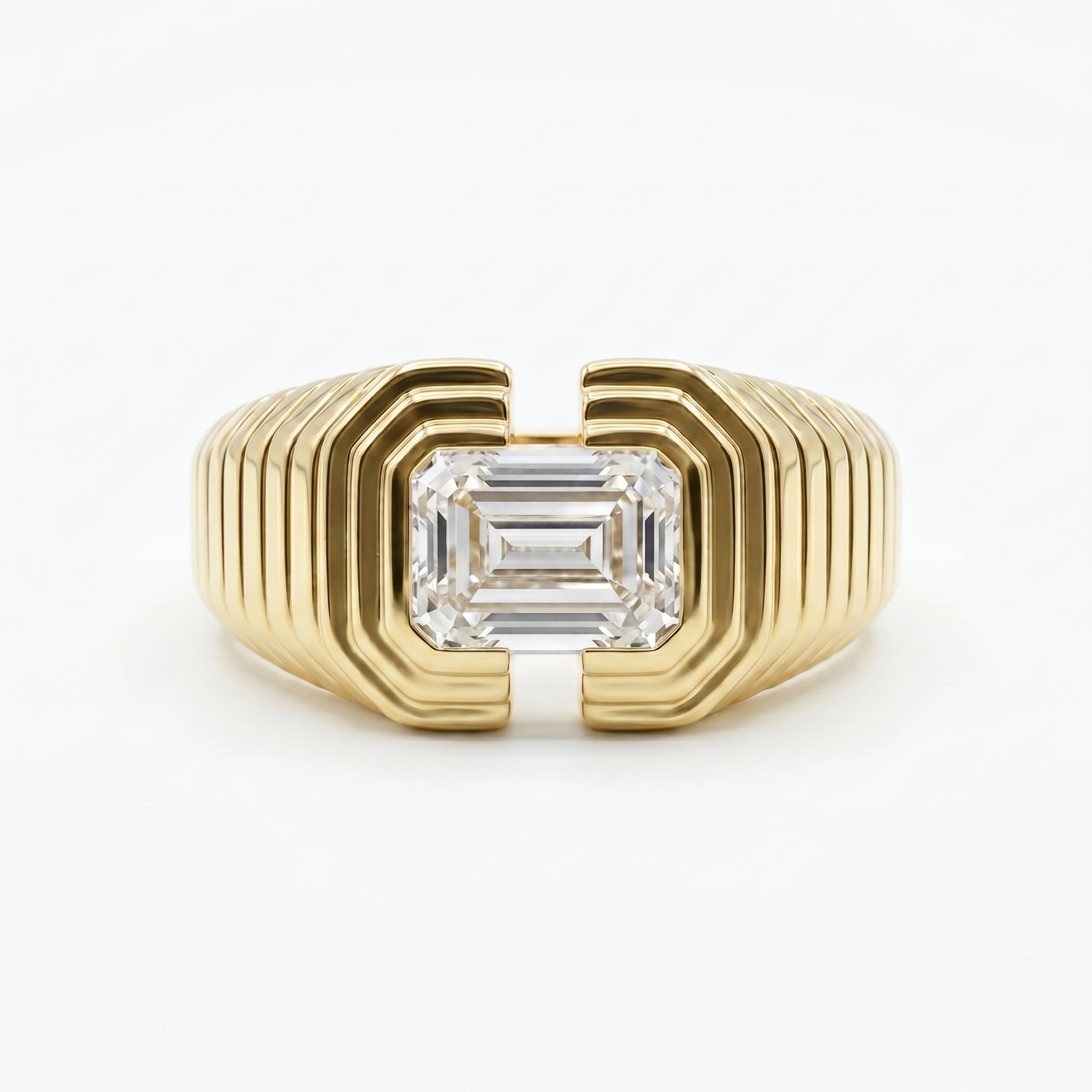 Gold Emerald Frame Ring