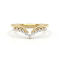 Gold V Curve Pave Ring
