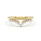 Gold V Curve Pave Ring