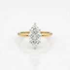 Gold Elongated Marquise Solitaire Ring