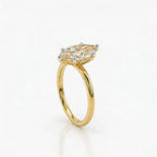 Gold Elongated Marquise Solitaire Ring