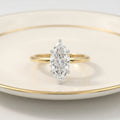 Gold Elongated Marquise Solitaire Ring