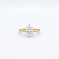Gold Pear Solitaire Ring