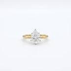 Gold Pear Solitaire Ring