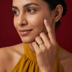 Gold Pear Solitaire Ring