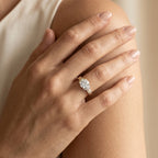 Two Tone Embrace Solitaire Ring