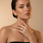 Silver Split Shank Cushion Halo Ring