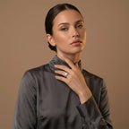 Silver Split Shank Cushion Halo Ring