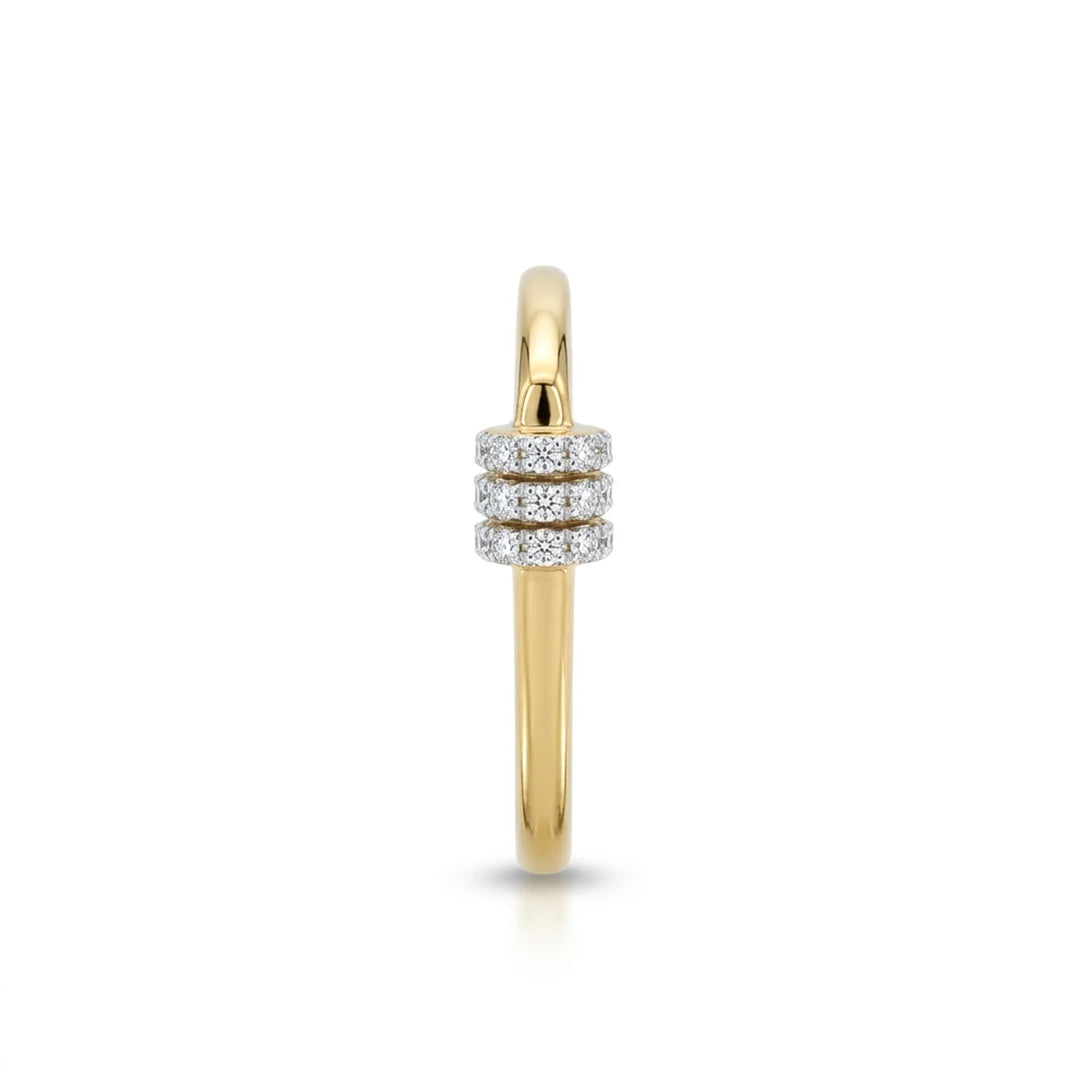 Gold Triple Row Accent Ring