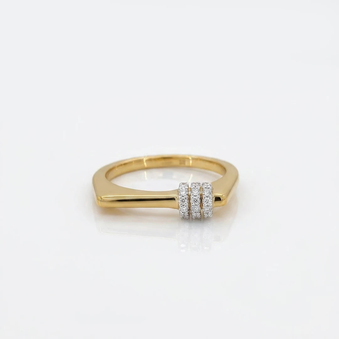Gold Triple Row Accent Ring