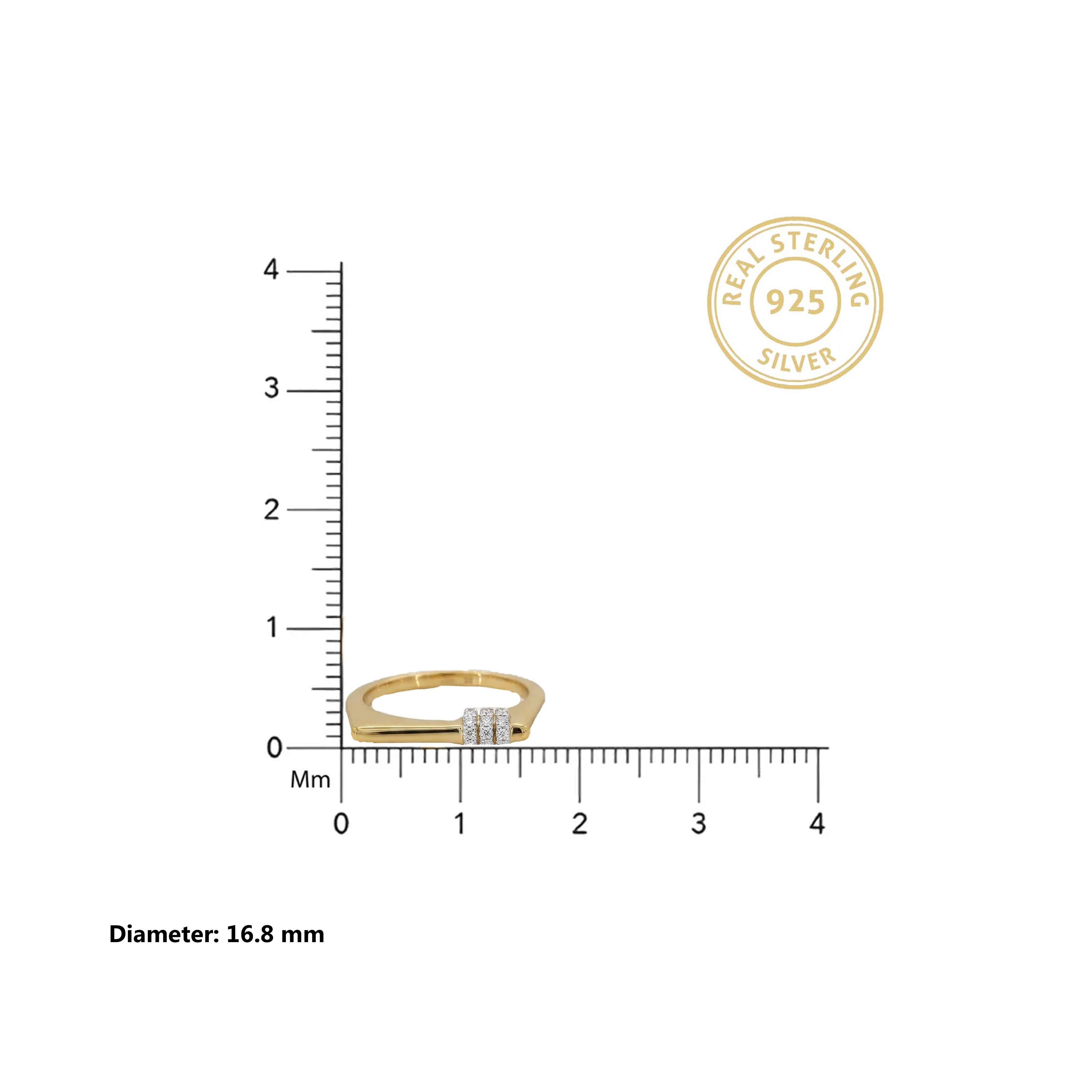 Gold Triple Row Accent Ring