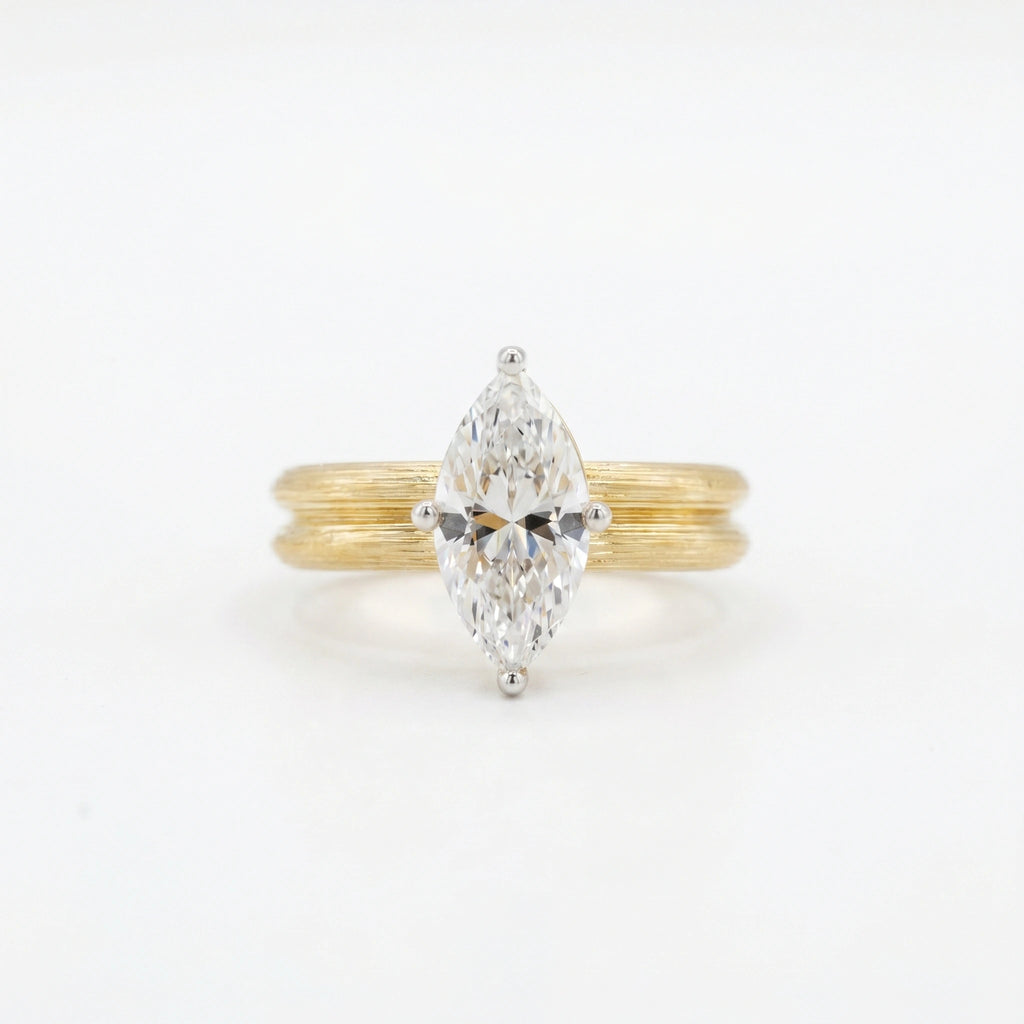Gold Marquise Duo Ring Set