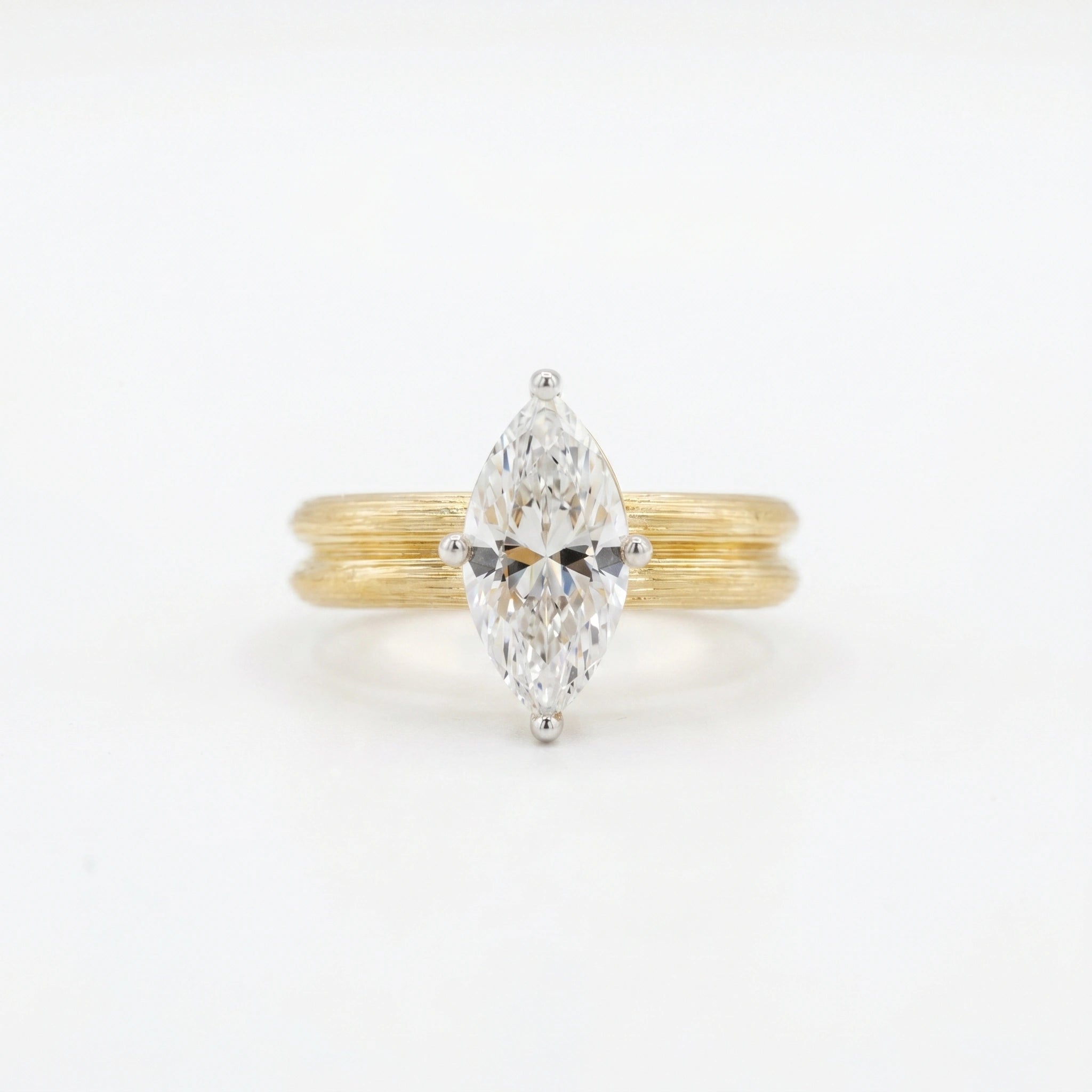 Gold Marquise Duo Ring Set