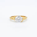 Gold Round Embrace Solitaire Ring