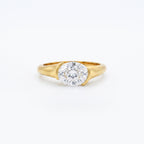 Gold Round Embrace Solitaire Ring