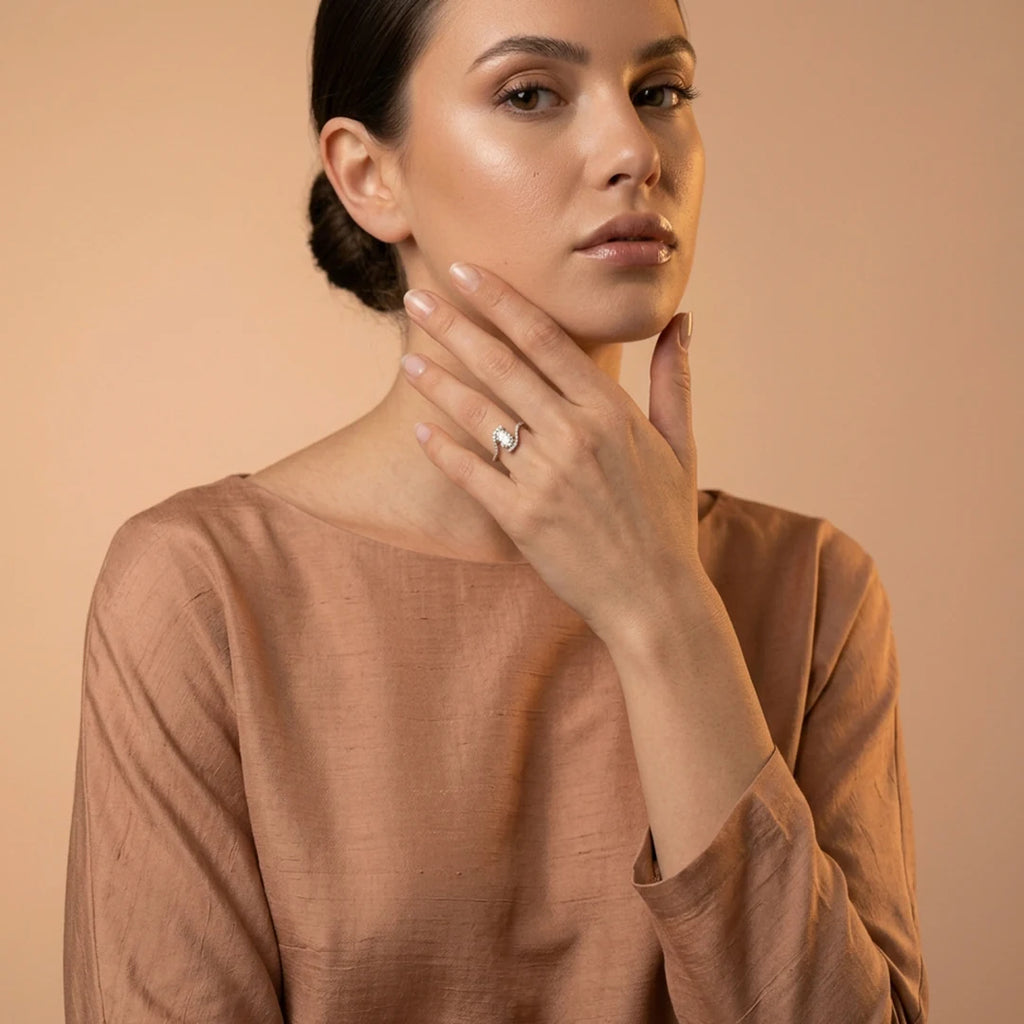 Gold Oval Twist Wrap Ring