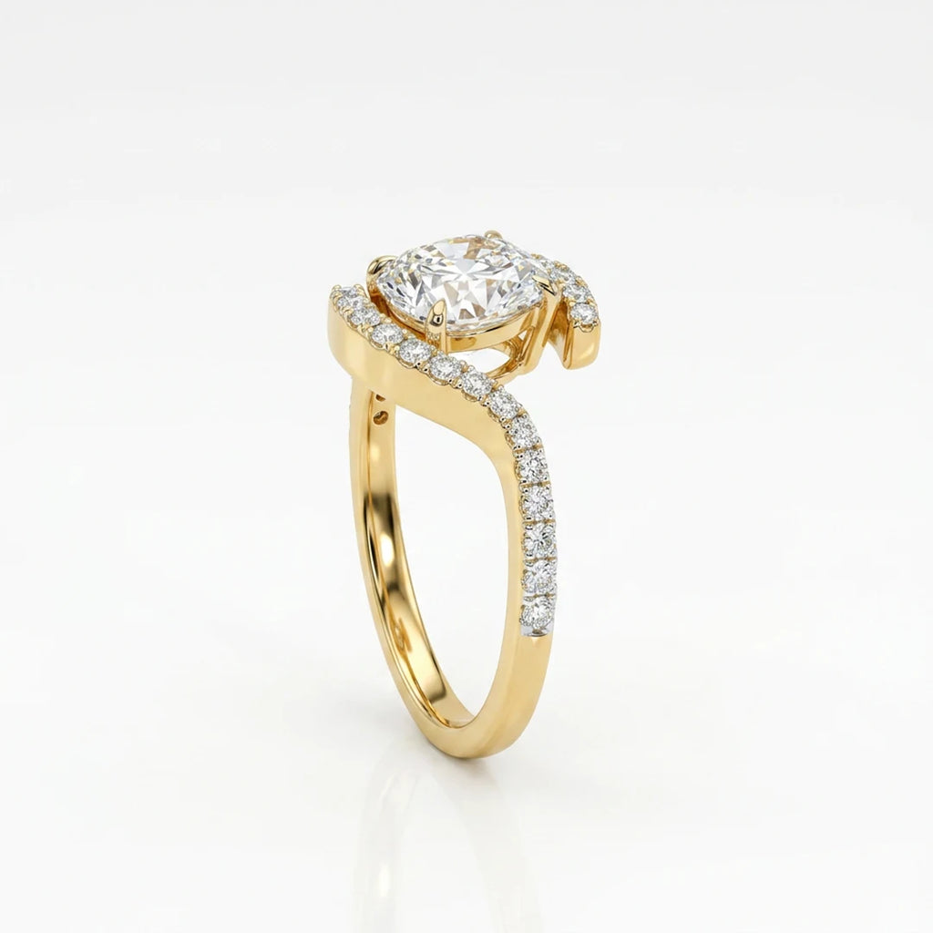 Gold Oval Twist Wrap Ring