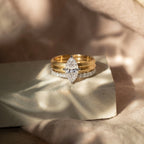 Gold Marquise Duo Ring Set