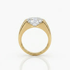 Gold Dome Set Round Simulated Diamond Ring