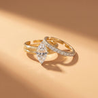 Gold Marquise Duo Ring Set