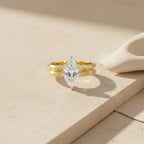 Gold Marquise Duo Ring Set