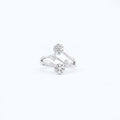 Silver Floral Bypass Cluster Ring