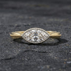 Gold Marquise Halo Ring