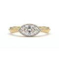 Gold Marquise Halo Ring